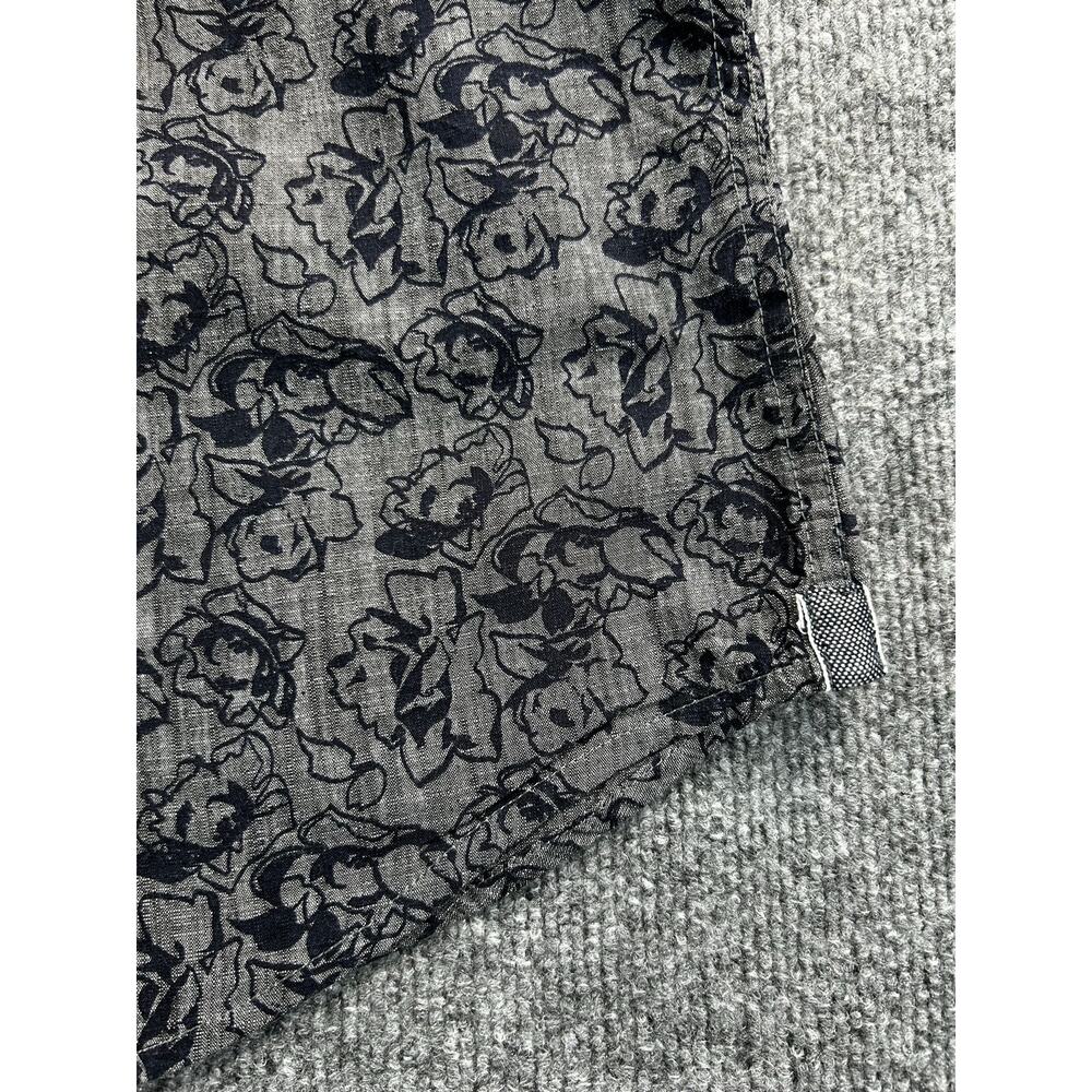 Denim & Flower Slim Fit Floral Button Up Shirt Gray Men's Medium - Picture 6 of 8